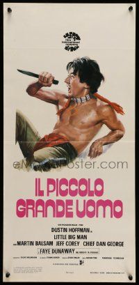 7m674 LITTLE BIG MAN Italian locandina R70s completely different art of barechested Dustin Hoffman
