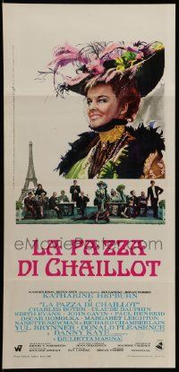 7m693 MADWOMAN OF CHAILLOT Italian locandina '69 Katharine Hepburn, cool different artwork!