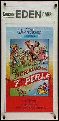 7m717 MELODY TIME Italian locandina R80s Walt Disney, different Donald Duck, Little Toot & more!