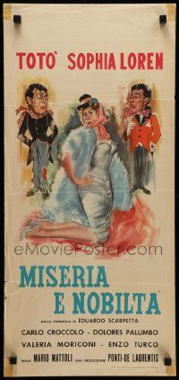 7m722 MISERY & NOBILITY Italian locandina '54 Miseria e Nobilta, Toto, Sophia Loren, great art!