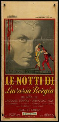 7m748 NIGHTS OF LUCRETIA BORGIA Italian locandina '60 Grieco's Le Notti di Lucrezia Borgia, Lee!