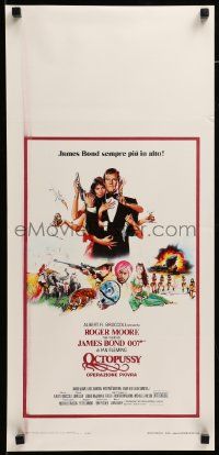 7m752 OCTOPUSSY Italian locandina '83 sexy Maud Adams & Roger Moore as James Bond by Daniel Goozee