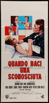 7m755 ONCE YOU KISS A STRANGER Italian locandina R70s different Avelli art of sexy Carol Lynley!