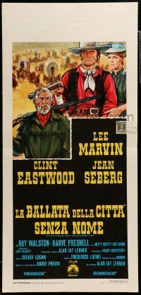 7m770 PAINT YOUR WAGON Italian locandina '70 Colizzi art of Clint Eastwood, Marvin & Jean Seberg!