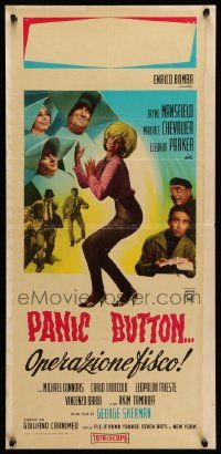 7m772 PANIC BUTTON Italian locandina '64 Maurice Chevalier, different sexy Jayne Mansfield!