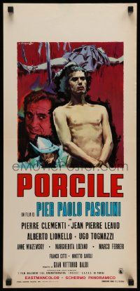 7m782 PIGPEN Italian locandina '69 Pasolini, completely different art by Angelo Cesselon!