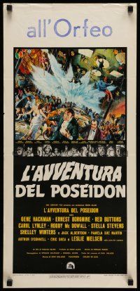 7m795 POSEIDON ADVENTURE Italian locandina '73 art of Gene Hackman & Stella Stevens by Kunstler!