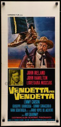 7m822 REVENGE FOR REVENGE Italian locandina '68 great spaghetti western artwork by Ezio Tarantelli