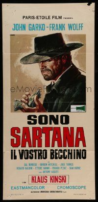 7m845 SARTANA THE GRAVEDIGGER Italian locandina '69 Sono Sartana, il vostro becchino, Casaro art!