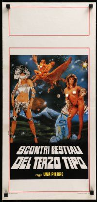 7m850 SCONTRI BESTIALI DEL TERZO TIPO Italian locandina '89 Joe D'Amato, wacky sci-fi/fantasy movie!