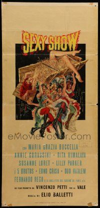 7m858 SEXY SHOW Italian locandina '63 Elio Belletti's Carosello di notte, sexy art of showgirls!