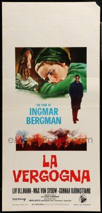 7m859 SHAME Italian locandina '69 Ingmar Bergman's Skammen, Liv Ullmann, Max Von Sydow!