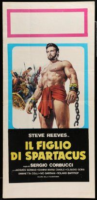 7m868 SLAVE Italian locandina R60s Il Figlio di Spartacus, art of Steve Reeves as son of Spartacus!