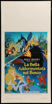 7m869 SLEEPING BEAUTY Italian locandina R80s Walt Disney cartoon fairy tale fantasy classic!