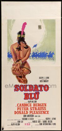7m874 SOLDIER BLUE Italian locandina R70s art of naked & bound Native American woman!