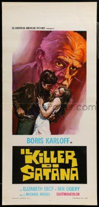 7m881 SORCERERS Italian locandina '68 Boris Karloff turns them on & off to live, love, die or KILL
