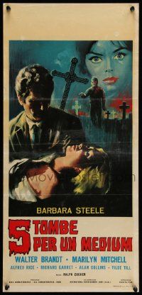 7m913 TERROR-CREATURES FROM THE GRAVE Italian locandina '67 Barbara Steele, different horror art!