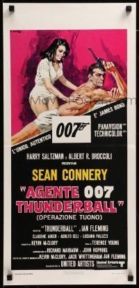 7m924 THUNDERBALL Italian locandina R80s art of Sean Connery as James Bond 007 by Averado Ciriello