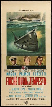 7m929 TORPEDO BAY style A Italian locandina '63 James Mason & Lilli Palmer in submarine action, Gasp