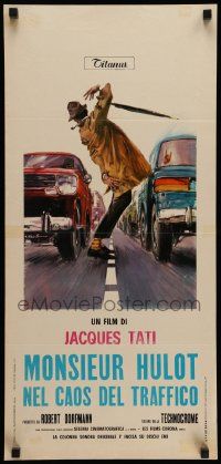 7m933 TRAFFIC Italian locandina '71 Jacques Tati as Mr. Hulot, different art by Averardo Ciriello