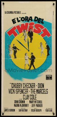 7m943 TWIST AROUND THE CLOCK Italian locandina '62 Checker in the first full-length Twist movie!