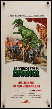 7m955 VALLEY OF GWANGI Italian locandina '69 Ray Harryhausen, different dinosaur art by Franco!