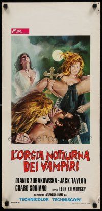 7m957 VAMPIRE'S NIGHT ORGY Italian locandina '75 great different art of sexy female blood-suckers!