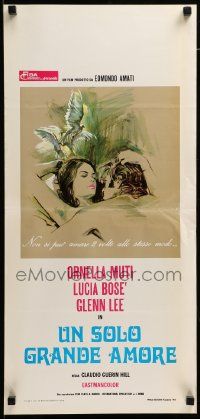 7m963 VIOLATION OF LAURA Italian locandina '72 art of pretty Ornella Muti in romantic embrace!