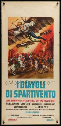 7m973 WEAPONS OF WAR Italian locandina '63 art of John Barrymore Jr. wearing cool flying machine!