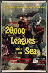 7p005 20,000 LEAGUES UNDER THE SEA style A 1sh R63 Jules Verne classic, art of deep sea divers!