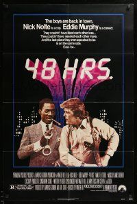 7p012 48 HRS. 1sh '82 Nick Nolte is a cop who hates Eddie Murphy who is a convict!