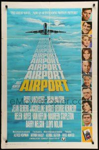 7p029 AIRPORT int'l 1sh '70 Burt Lancaster, Dean Martin, Jacqueline Bisset, Jean Seberg & more!