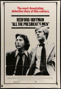 7p036 ALL THE PRESIDENT'S MEN 1sh '76 Dustin Hoffman & Robert Redford as Woodward & Bernstein!