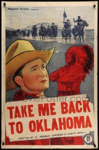 7p055 ARIZONA FRONTIER 1sh '40 Tex Ritter wins the friendship of renegade Indians, Jim Thorpe!