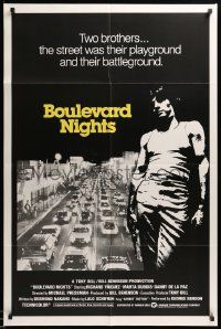 7p122 BOULEVARD NIGHTS int'l 1sh '79 great image of Hispanic gang member, cars on strip!