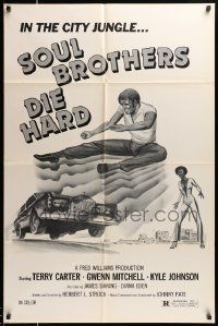 7p135 BROTHER ON THE RUN 1sh R70s Terry Carter, different kung-fu art, Soul Brothers Die Hard!