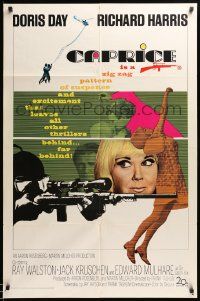 7p150 CAPRICE 1sh '67 pretty Doris Day, Richard Harris, cool sniper art and images!