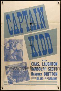 7p151 CAPTAIN KIDD Evans Printing and Poster Co. 1sh '45 Charles Laughton in the title role!