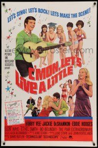 7p180 C'MON LET'S LIVE A LITTLE 1sh '67 Bobby Vee plays guitar for sexy teens!