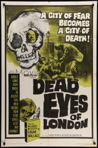 7p225 DEAD EYES OF LONDON 1sh '65 Alfred Vohrer's Die Toten Augen von London, horror art!