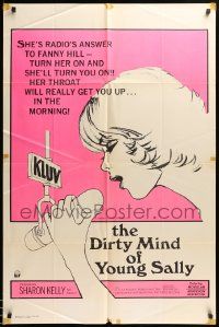 7p256 DIRTY MIND OF YOUNG SALLY 1sh '73 Sharon Kelly, erotic completely suggestive artwork!