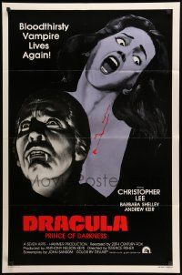 7p270 DRACULA PRINCE OF DARKNESS int'l 1sh R80s great image of vampire Christopher Lee!