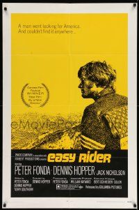 7p278 EASY RIDER 1sh '69 Peter Fonda, Jack Nicholson, biker classic directed by Dennis Hopper!