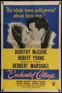 7p290 ENCHANTED COTTAGE style A 1sh '45 Dorothy McGuire & Robert Young live in a fantasy world!