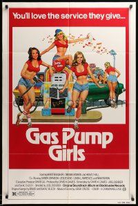 7p352 GAS PUMP GIRLS 1sh '78 you'll love the service these sexy barely dressed attendants give!