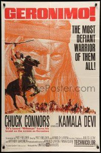 7p354 GERONIMO 1sh '62 most defiant Native American Indian warrior Chuck Connors!