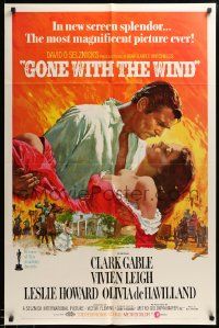 7p377 GONE WITH THE WIND 1sh R70 Clark Gable, Vivien Leigh, de Havilland, all-time classic!