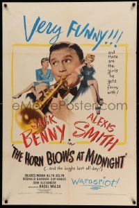 7p438 HORN BLOWS AT MIDNIGHT 1sh '45 angel Jack Benny is playing a trumpet to end the world!