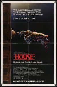 7p443 HOUSE advance 1sh '86 Bill Morrison art of severed hand ringing doorbell, don't come alone!