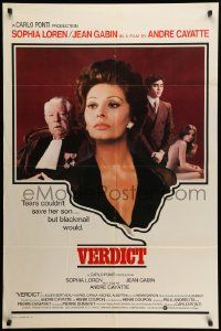 7p486 JURY OF ONE int'l 1sh '75 Verdict, Sophia Loren, Jean Gabin, Andre Cayatte
